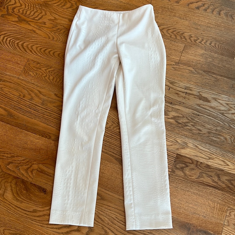 Donna Degan pants - looks like white snake skin but is polyester
